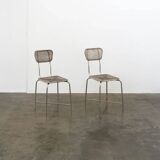 Vintage perforated metal chairs