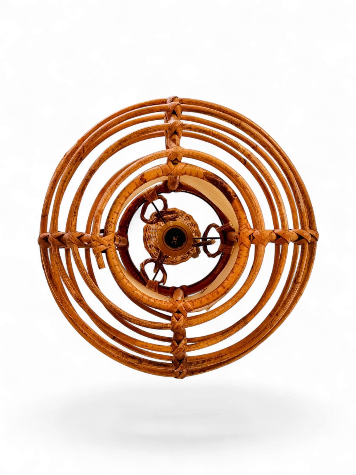 Vintage rattan suspension cage, 1950s