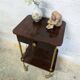 Vintage bedside table with wheels