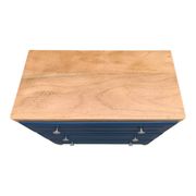 Art Deco chest of drawers in raw wood and blue, 1940
