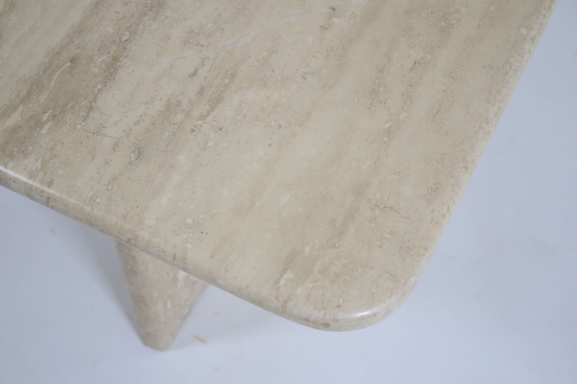 French travertine marble table set 1960
