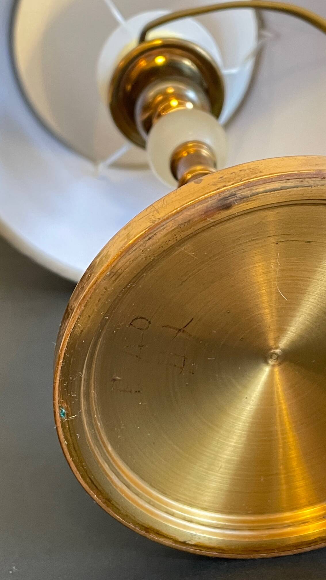 Vintage marble and velvet metal lamp