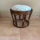 Vintage rattan pouf