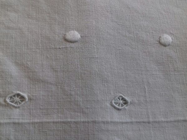 Drap toile lourde monogramme  MM en fort relief