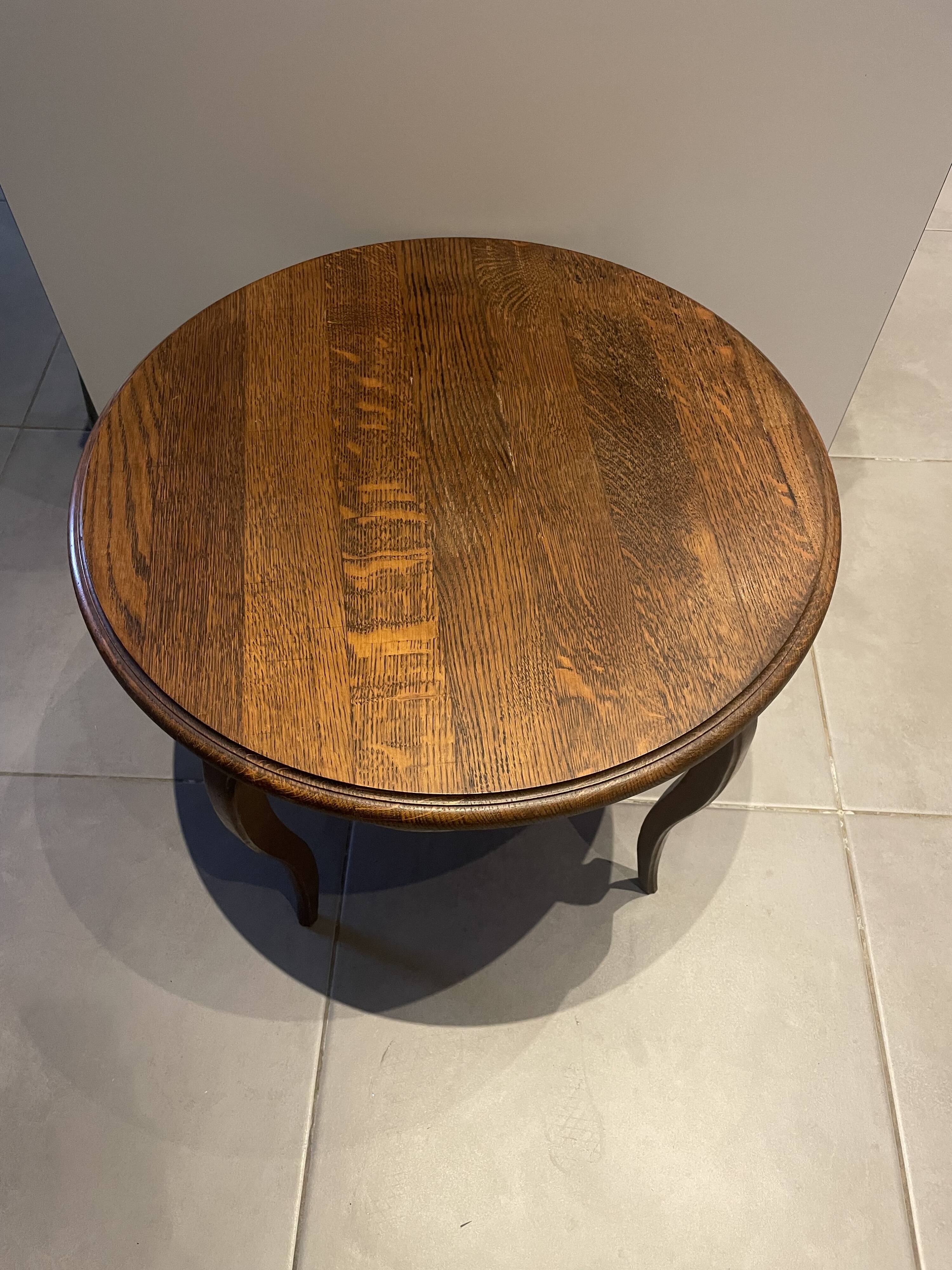 Table ronde table basse guéridon en bois vintage
