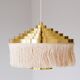 Hans Agne Jakobsson silk and brass fringe pendant circa 1960.