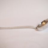 Silver plated metal service: 12 soup spoons, 12 forks and ladle.