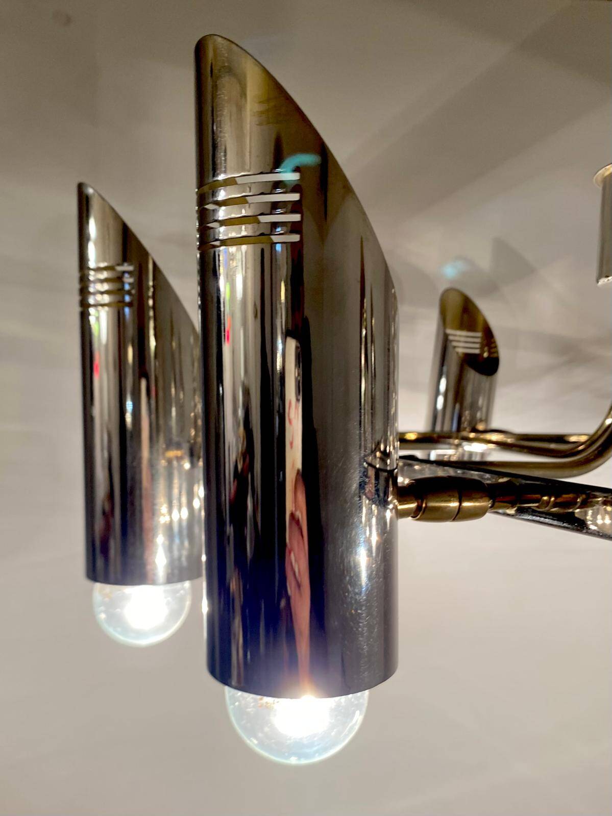 Space Age Multi Lights Ceiling Lamp in the Style of Stilnovo, Italy 1970's