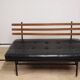 Vintage "Daybed" sofa bench in metal and imitation leather, 1950