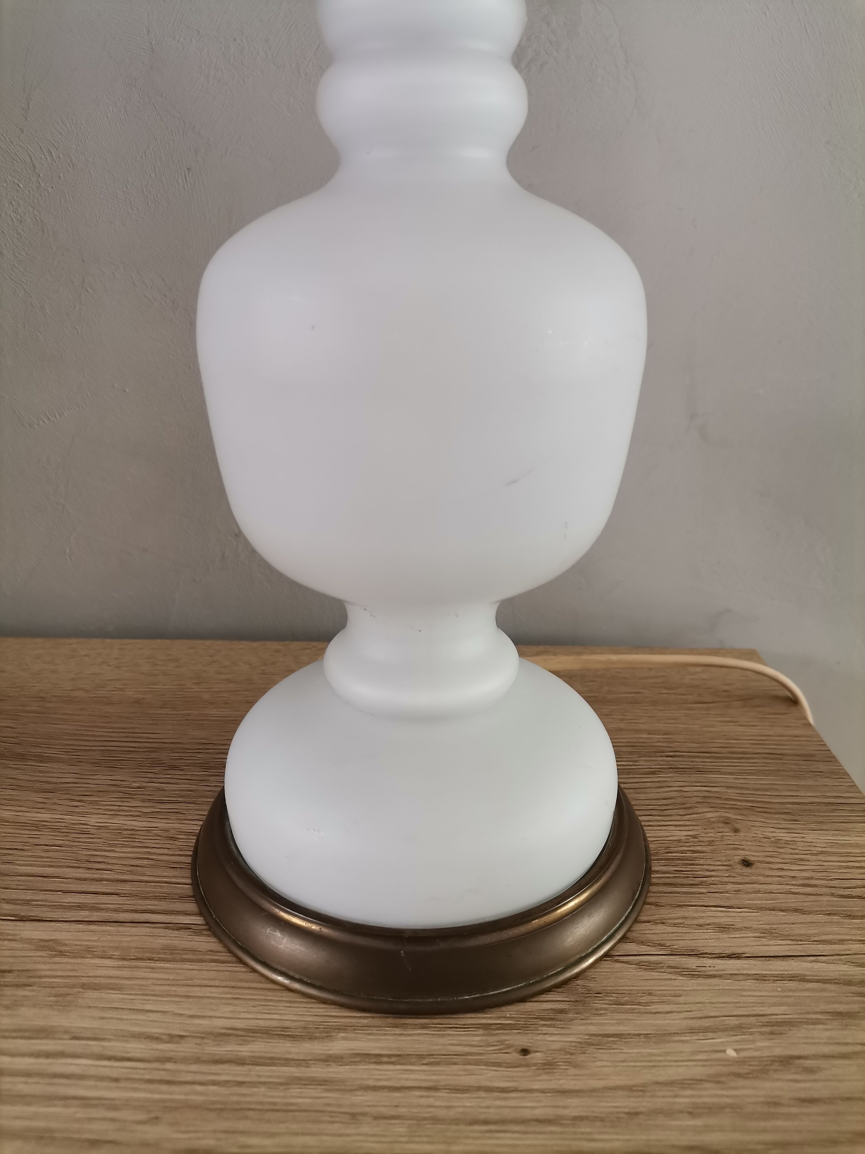 Mushroom lamp blown glass opaline