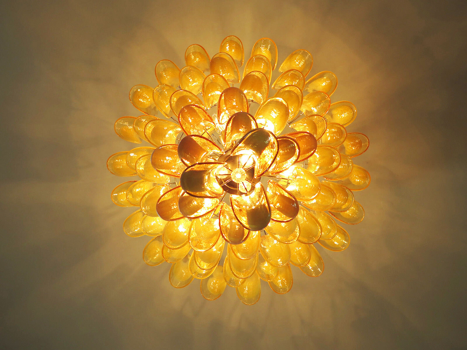 Chandelier Murano glass Canadiens Mazzega tissue 70