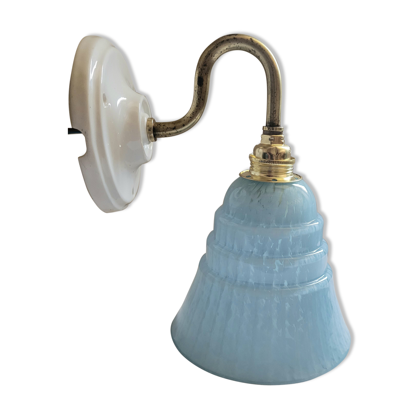 Blue Clichy glass wall lamp