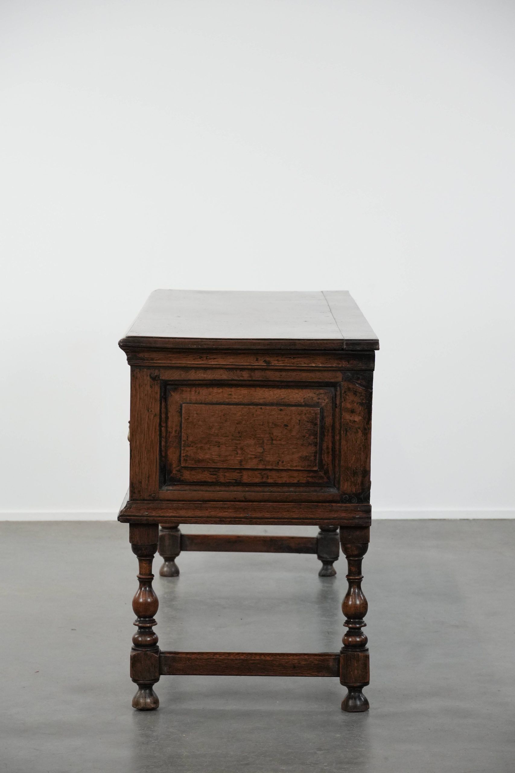 Antique English sideboard from the early 18th century made of oak