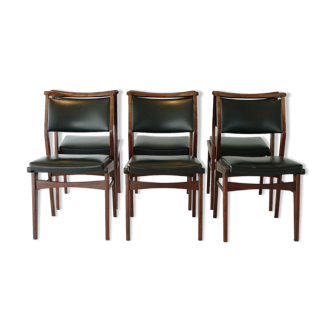 Set of 6 dining chairs in rosewood 1960s