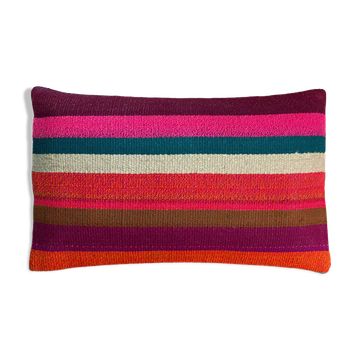 Housse de coussin kilim vintage turque faite à la main, 30 x 50 cm