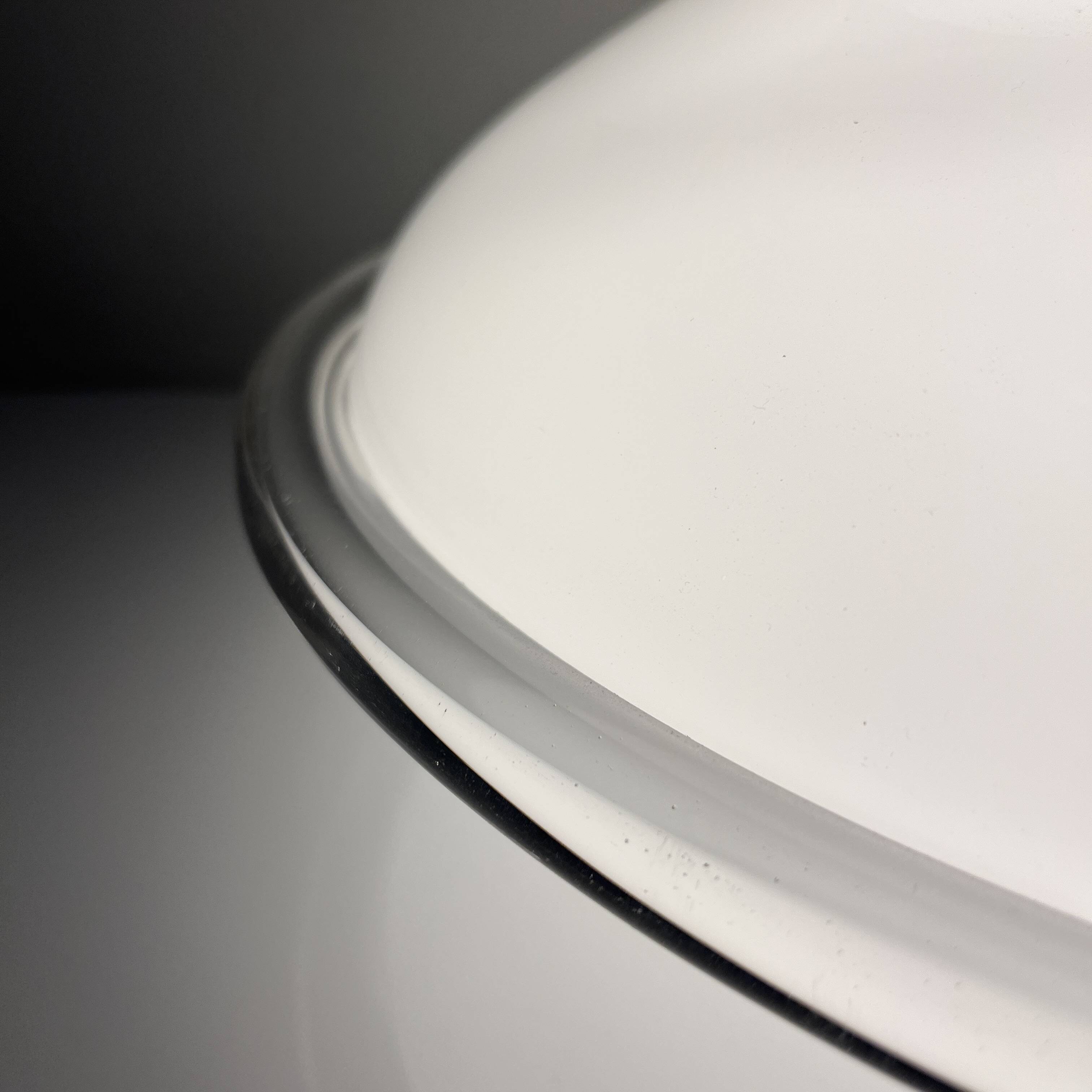 Vintage opal glass ceiling light Saturne Leucos 1970 Italy Diameter 39