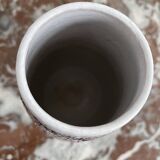 Vintage, vase, Fratelli Fanciullacci sgraffito, 50s, orange, leaf decoration, signed, numbered