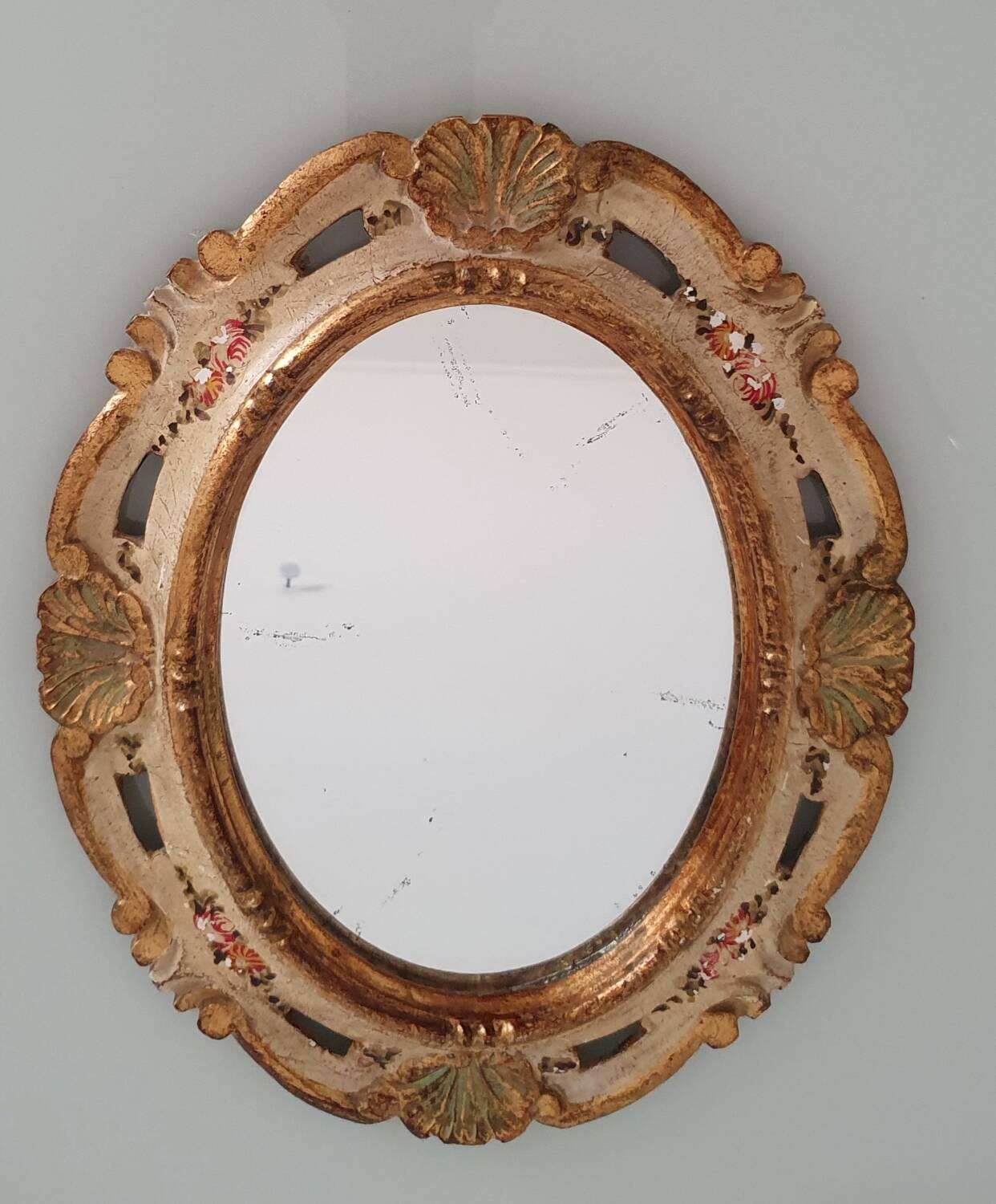 Miroir mercure en bois peint XIXème