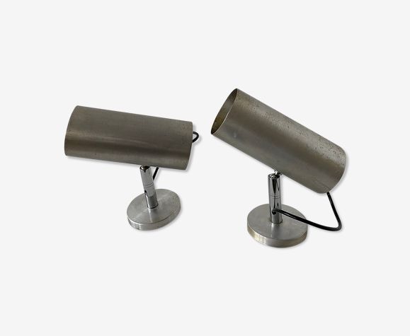 Paire de lampes appliques tuyau design années 70