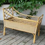 Rattan and wicker baby/child bed