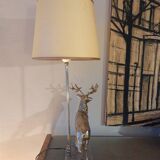 Vintage silvered bronze deer lamp