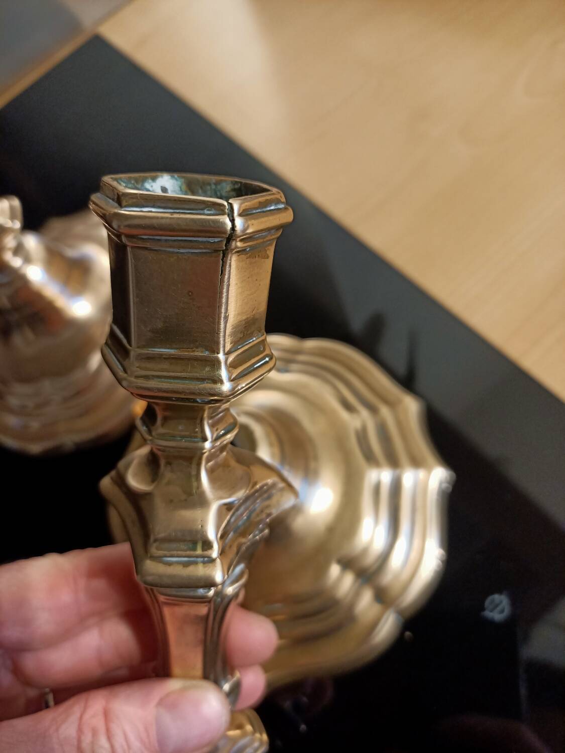 Regency candle holders in gilded bronze