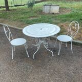 White wrought iron garden furniture - 3 pieces