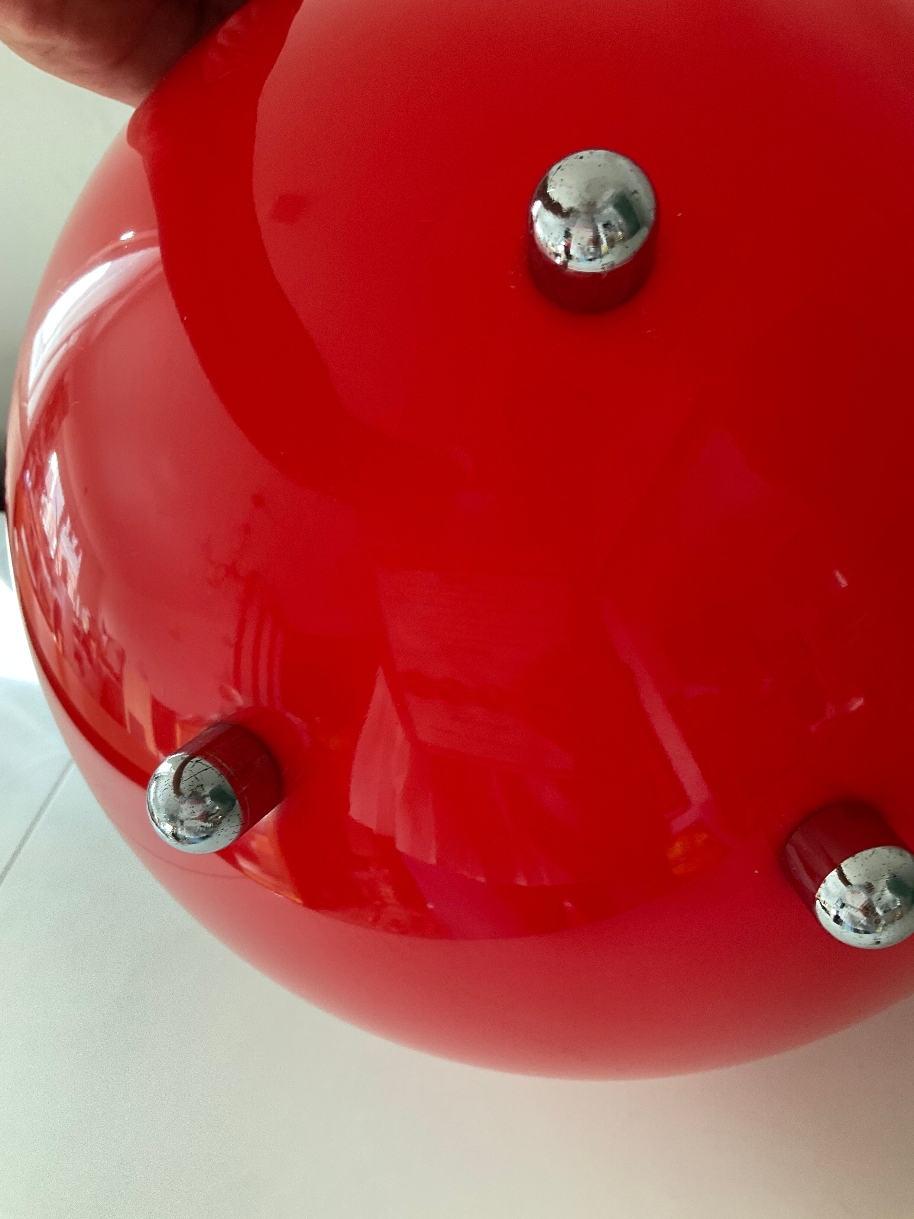 Red plexiglass lamp from the 80s