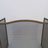 3-panel brass fireplace screen 70s
