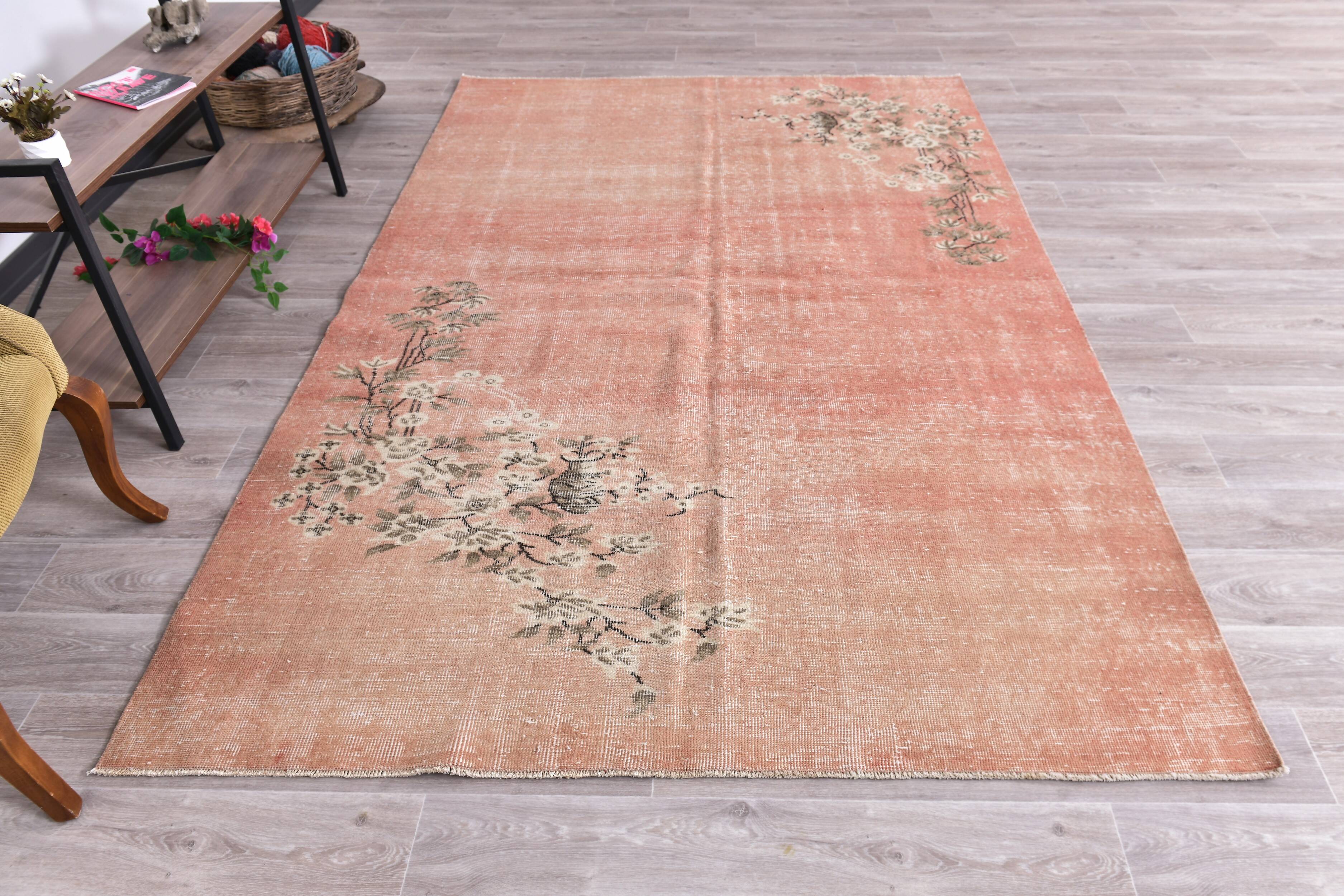Pale Red & Beige Floral Vintage Rug  178x280Cm SK 240828