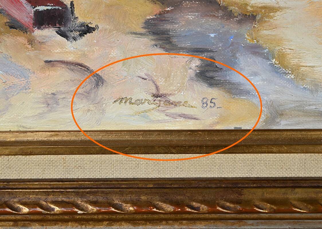 Marine painting “Littoral Breton” signed Marijane le Goaster – 1985