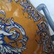 Gien earthenware bowl with handles, Francois I decor, 1860