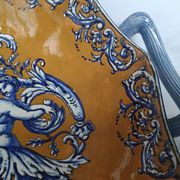 Coupe à anses en faïence Gien décor Francois 1er, 1860