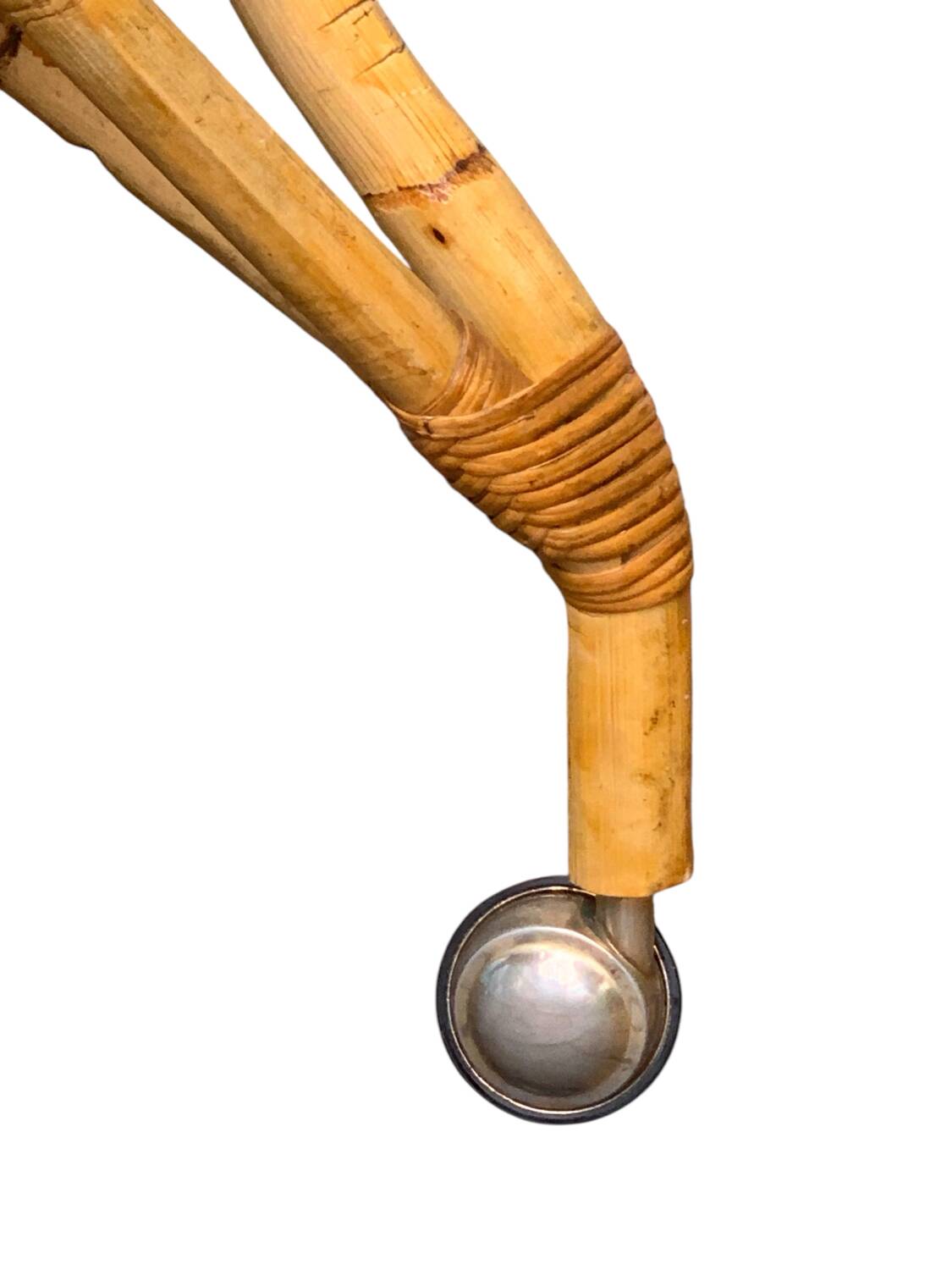 Vintage rattan and oak serving trolley 1960