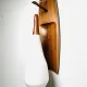 Floating Wall Lamp In Wood & Matt Opal Glass By Philips, The Netherlands, 1950S