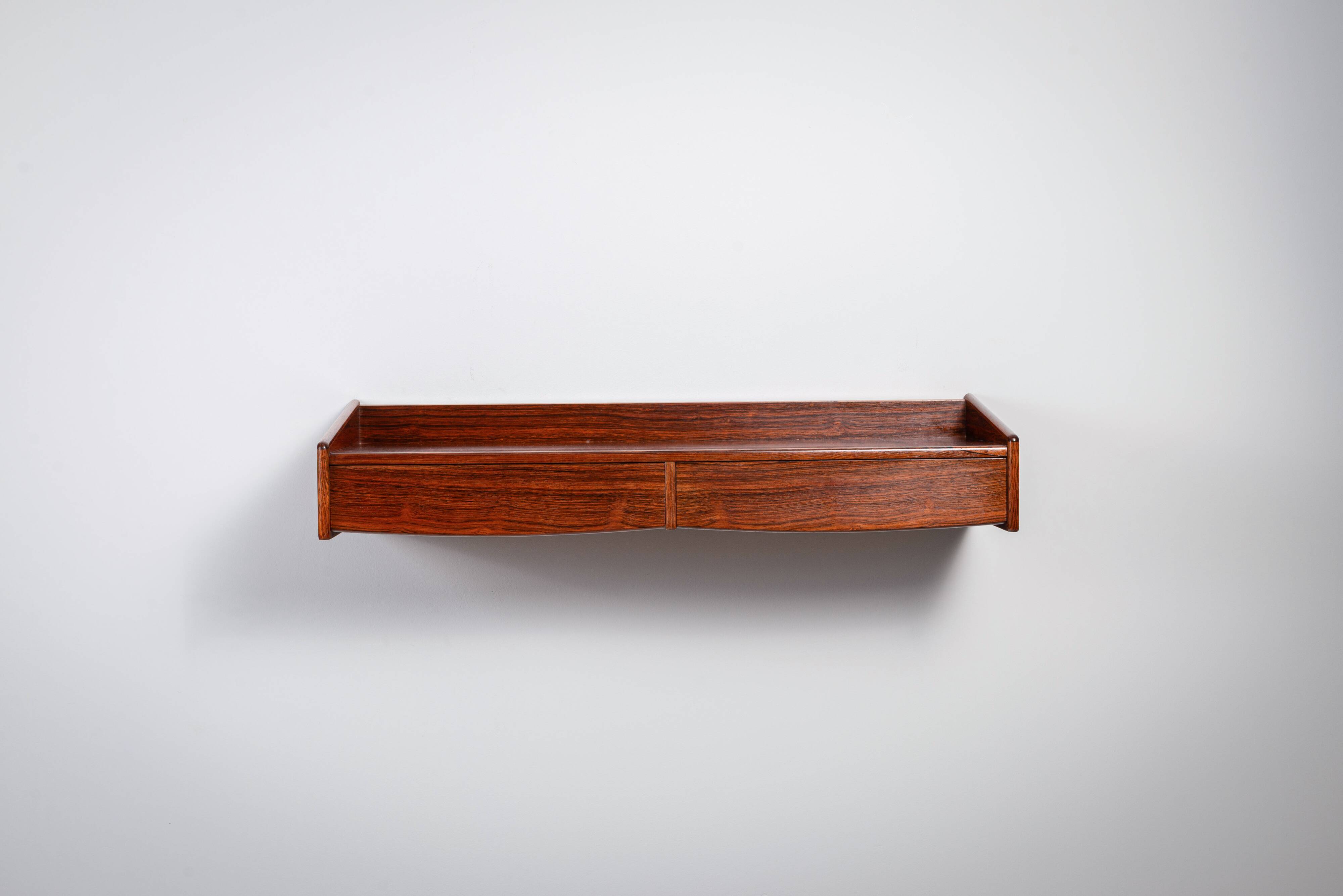 Rosewood wall console with two drawers