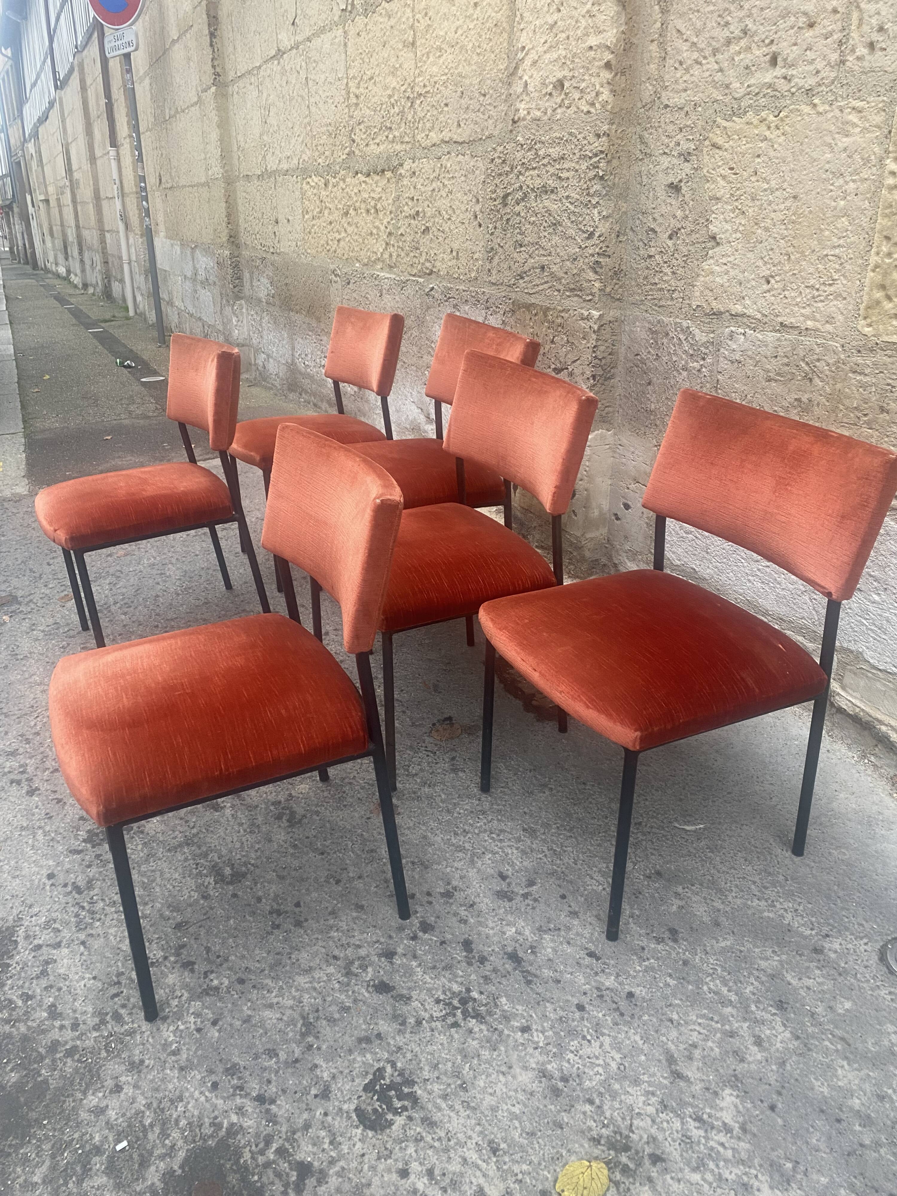 6 Chairs 764 by Joseph Andre Motte, Steiner Editions, 1950