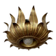 Ceiling light, Hans Kögl, sunflower model in gilded metal, 1950s.