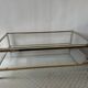 Grande table basse vintage verre et laiton – années 1960-1970