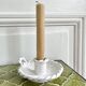 Hand-held candle holder with braided ceramic bowl