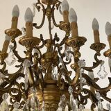 Louis XV style gilt bronze and crystal chandelier - 18 arms