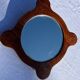 Wooden mirror with vintage rosettes