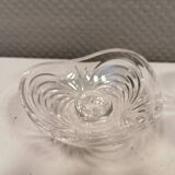 A set of beautiful rock crystal glass candle holders from Swedish Orrefors. Estimated 1970s.