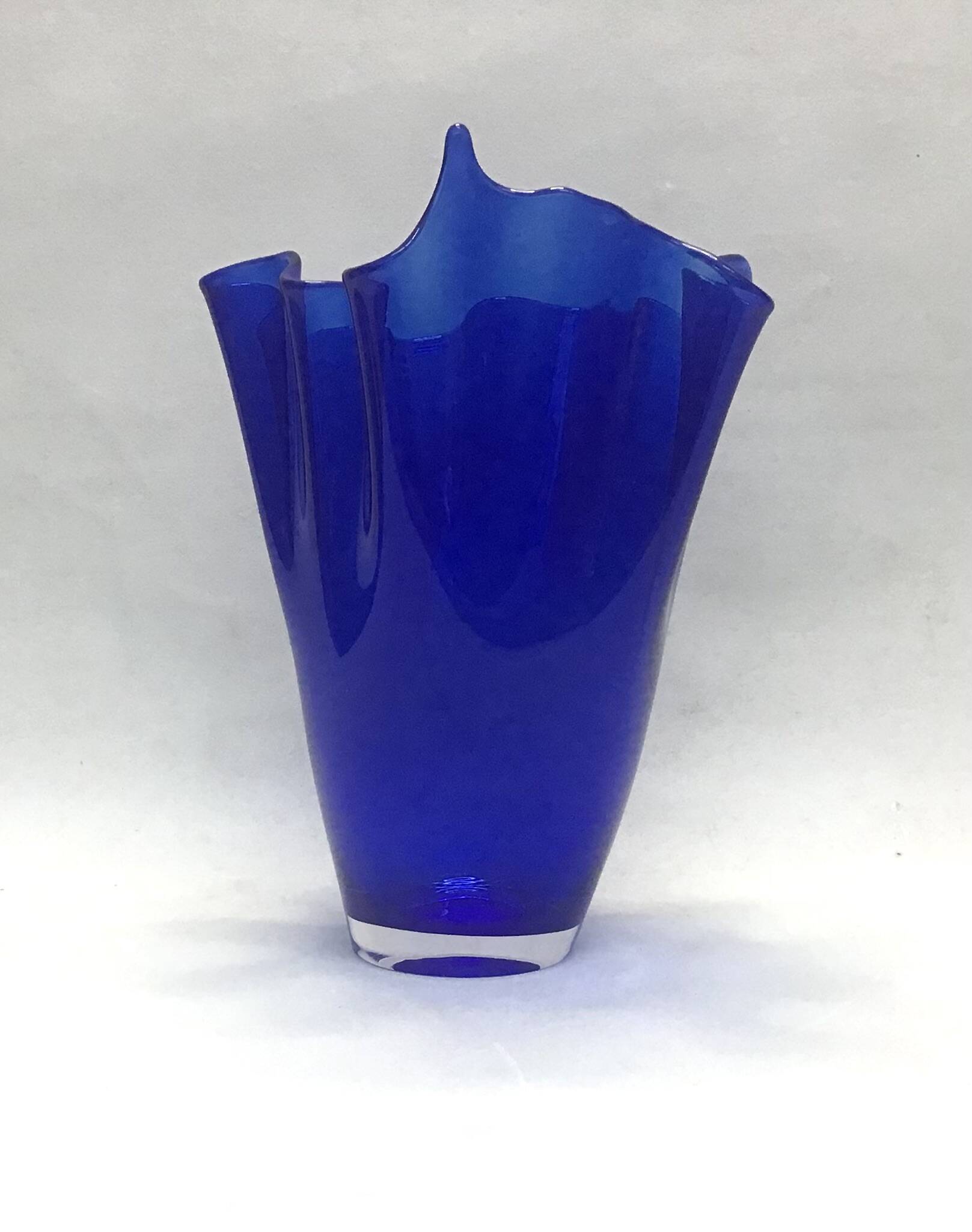 Murano - Cobalt blue glass handkerchief vase 25 cm high