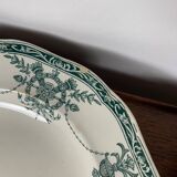 Set of 3 flat and deep plates, "Compiègne" model, Longwy, green