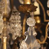 19th Century Crystal and Bronze Chandelier with Tassels