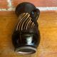 Vase with dwarf handles, black ceramic, vintage decor