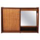 Arne Wahl Iversen Miroir Mural & Cabinet Étagère, Teck & Cane pour Brenderup Danemark