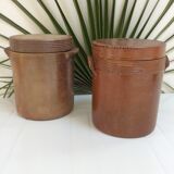 Old charentais stoneware pot with lid