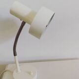 Flexible desk lamp, design 70s, white metal